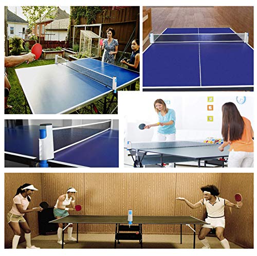 YUANXIASM Red de Ping Pong Ajustable,Red de Tenis de Mesa Retráctil, Soporte de Ping Pong Portátil para Escritorio de Oficina, Cocina o Mesa de Comedor.Longitud Ajustable (Gris-Azul)