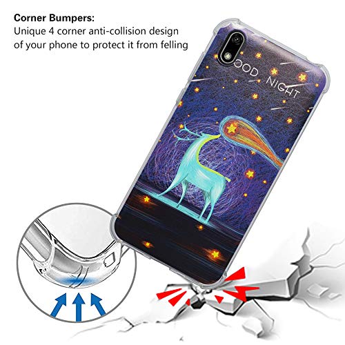 YuChen Huawei Y5 2019 /Honor 8S Funda, 3D Dibujos Ultrafina Silicona Gel Suave TPU Bumper Diseño de Protección Caso Cover para Huawei Y5 2019 /Honor 8S(Not fit Huawei Y5 2018),Deer & Starry