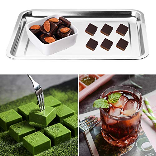 YuCool - Molde de silicona para cubitos de caramelo de chocolate con capacidad de 126 cavidades, con 1 bandeja de acero inoxidable para caramelos caseros con trufas de gelatina , 2 unidades