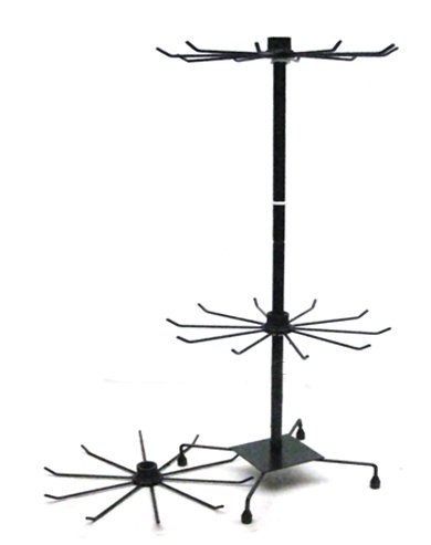 Yudu® - Expositor de 3 pisos (metal, 73 cm), color negro