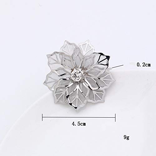 YUEHAPPY® Juego de 6 Anillos de Servilleta con Forma de Flores Para la Decoración de la Mesa,Plata