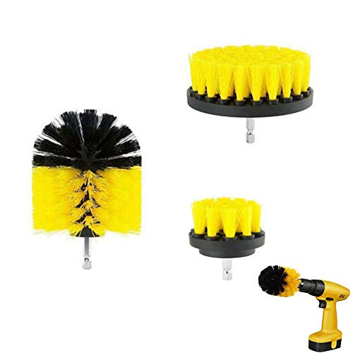 YUEMING 3 Piezas Drillbrush ,2" 3.5" 4" Cepillos para el Taladro, Depurador del Cepillo de Limpieza,para Limpiar Baño, Piso, Azulejo, Esquinas, Cocina, Lechada