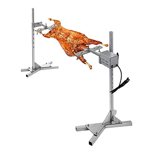 YUEWO Asador Giratorio Automático Pincho Brocheta de 130cm con Motor Kit de Rosticería Motorizado para Barbacoas MAX 70KG