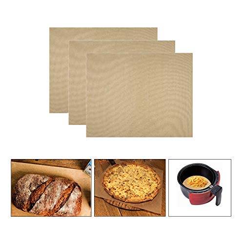 Yuhtech Papel de Horno, 3 Piezas 40 x 30cm Esterilla para Horno Reutilizable láminas para Hornear Papel para Horno Antiadherente