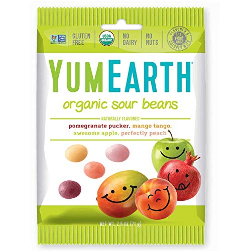 YumEarth - Pack de 6 bolsitas de 50g (300g total) de grajeas ácidas sabor frutas gominolas