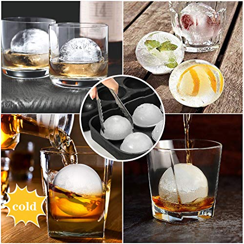 Yuning Cubitera Hielo Moldes para Cubitos de Hielo Molde, 3pcs Bandeja para Cubitos de Hielo de Silicona con Tapa, Sin BPA, para Congelarse Alimentos para Bebés,Cola,Cócteles,Whisky, Negro