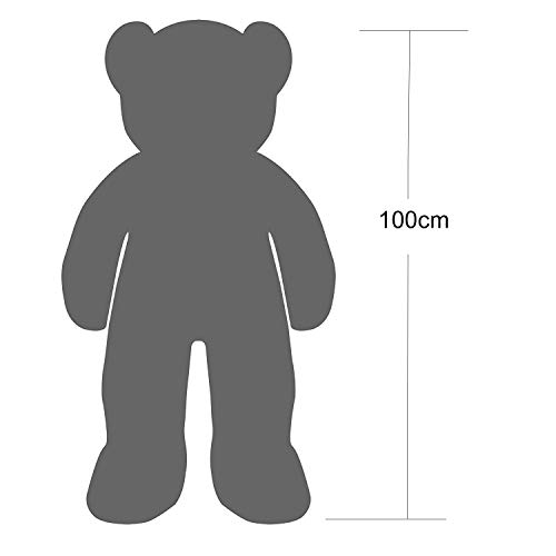 YunNasi Oso de Peluche Grande Animales de Peluche Juguetes Oso Suave con Bufanda Cojín de Felpa Teddy (Marrón Oscuro, 100 CM)