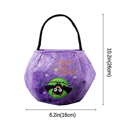 Yurgrt Bolsas de recuerdos de Halloween,cubos de dulces reutilizables con 6 impresiones diferentes,bolso de mano,bolsa de calabaza,no tejidos,bolsas de dulces,bolsa de calabaza estéreo de