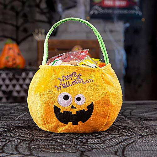 Yurgrt Bolsas de recuerdos de Halloween,cubos de dulces reutilizables con 6 impresiones diferentes,bolso de mano,bolsa de calabaza,no tejidos,bolsas de dulces,bolsa de calabaza estéreo de