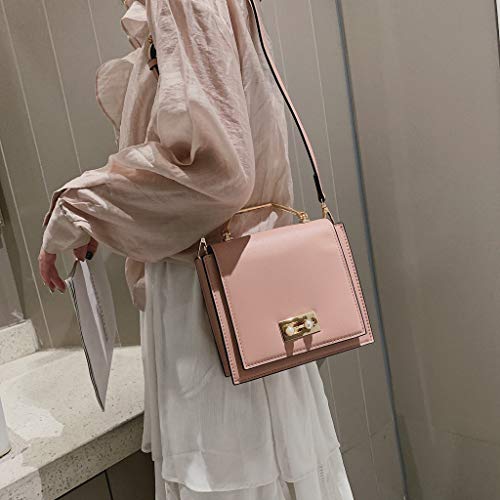 YWLINK Bolsos De Bandolera De Lentejuelas De Moda Para Mujer Cremallera Bolso Crossbody Fiesta De Bodas Viajes Al Aire Libre Vestido Mochila(Rosado)