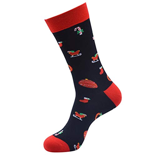 YWLINK Calcetines Informales De Trabajo Informal Calcetines Deportivos Medianos De Navidad Santa Elk 3D Regalo De Fiesta De Navidad Calcetines Caseros ÚLtimo Modelo