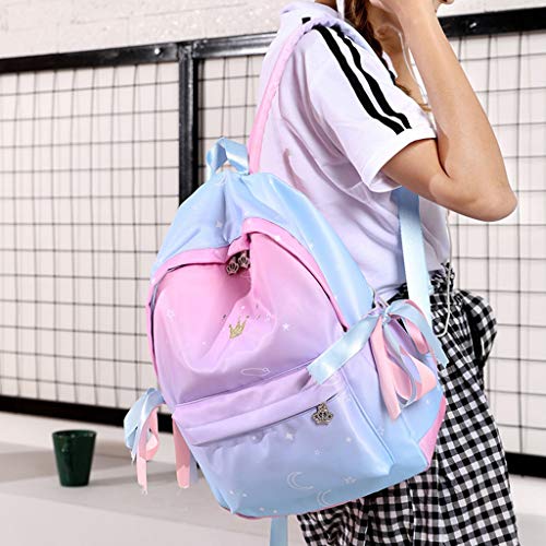 YWLINK Mochila Casual Del Totalizador Del Viaje Escolar De La Corona Del Diamante Artificial De La Moda De Las SeñOras Deportes Al Aire Libre Fiesta NiñA Regalo(Multicolor)