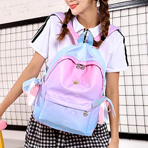 YWLINK Mochila Casual Del Totalizador Del Viaje Escolar De La Corona Del Diamante Artificial De La Moda De Las SeñOras Deportes Al Aire Libre Fiesta NiñA Regalo(Multicolor)