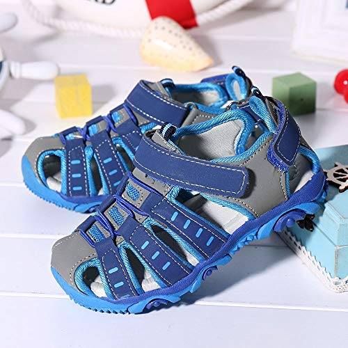 YWLINK Sandalias Deportivas NiñOs Zapatos para NiñOs Punta Cerrada Verano Playa Sandalias Zapatos,Zapatillas Antideslizante Fondo Blando Casuales(Azul,21EU)