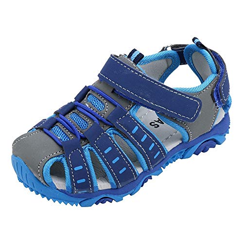 YWLINK Sandalias Deportivas NiñOs Zapatos para NiñOs Punta Cerrada Verano Playa Sandalias Zapatos,Zapatillas Antideslizante Fondo Blando Casuales(Azul,21EU)