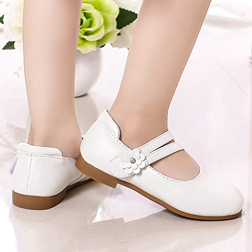 YWLINK Zapatos para NiñOs,NiñAs De Los NiñOs Flores Dulces Zapatos PequeñOs Zapatos De Princesa Zapatos Solos Zapatos Frescos Zapatos De Princesa Zapatos De Baile(Blanco,35EU)