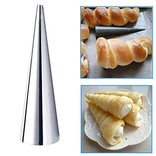 YWQ 15 Piezas Cannoli Molde,Molde Croissant, Acero Inoxidable Cono Tubular Moldes,DIY Tubos de Croissants al Horno en Espiral,Molde de Croissant DIY Solenoide,Molde para Hornear Pan,para Cruasanes