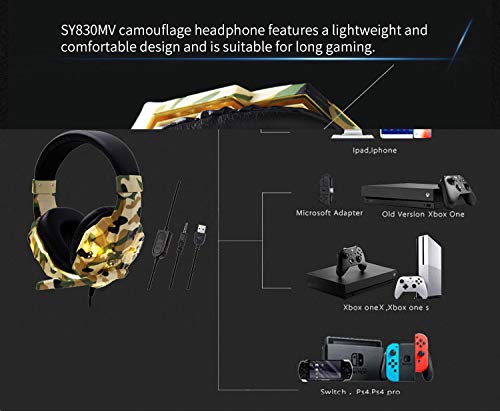 YYKJ Auriculares para Juegos con Cable de 3,5 mm/USB, Graves Profundos, reducción de Ruido, con micrófono de Alta definición, Adecuado para Win 7 / Win8 / Win8.1 / Win 10 / XP 3