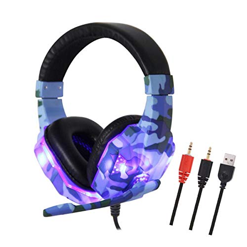 YYKJ Auriculares para Juegos con Cable de 3,5 mm/USB, Graves Profundos, reducción de Ruido, con micrófono de Alta definición, Adecuado para Win 7 / Win8 / Win8.1 / Win 10 / XP 3