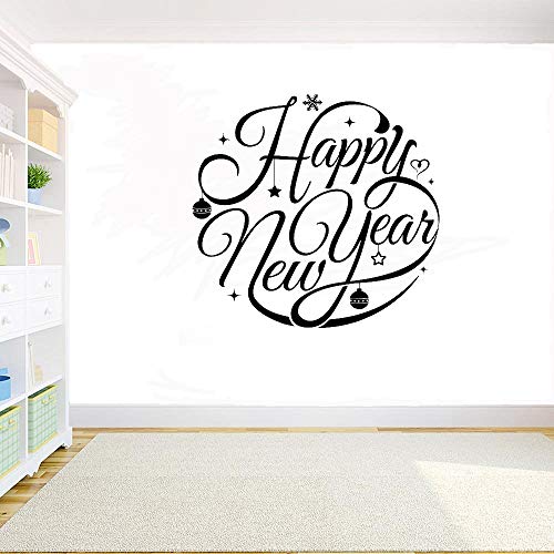 Yyoutop Feliz año Nuevo Personalizado DIY Vinilo Pegatinas de Pared Ventana de la casa Sala de Estar extraíble Tatuajes de Pared decoración del hogar calcomanías de PVC