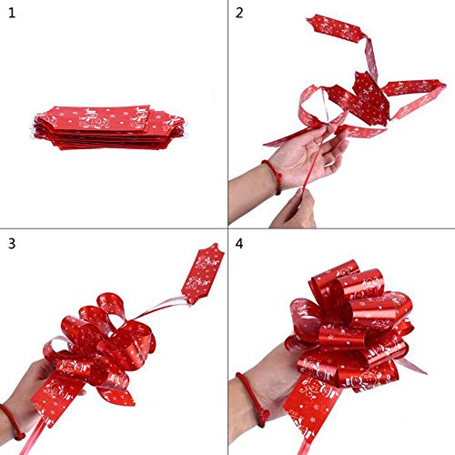 yyuezhi 12 Piezas Navidad Moños y Cintas Arco Envoltura Arcos Bowknot DIY Decoración Adornos Navideños Lazo de Cinta Lazos de Papel de Regalo para Envolver Regalos Navidad Decoración