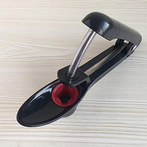 yyuezhi Cherry Pitter Aceitunas de Cereza Removedor de Semilla de Cereza Deshuesador de Cerezas y Aceitunas con Varilla de Acero Inoxidable y Soporte de Silicona Suave para Cocina, Negro