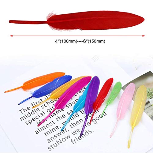 yyuezhi Plumas de Colores para Manualidades Arte de DIY Bodas Plumas De Colores Pluma de Ganso Decoraciones Plumas de Ganso para Pendientes Pluma Natural de Alta Calidad Pluma de Ganso (200 piezas)