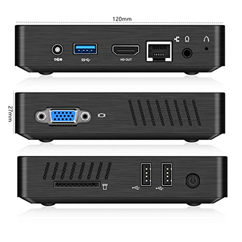 Z83-F actualizado Mini PC 4GB/64GB, Intel Atom X5-Z8350 Windows 10 Pro preinstalado, Puertos HDMI Y VGA,1000 Mbps/LAN, WiFi de Banda Dual 2.4G / 5.8G, Gráfico Intel HD 4K, Montaje portátil