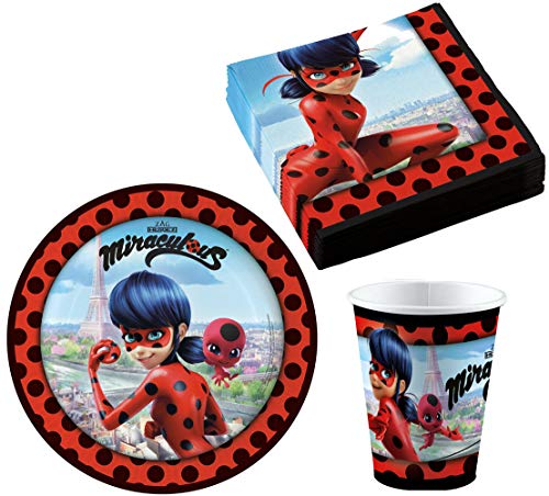 ZAG Heroes Miraculous Ladybug - Juego de Platos y servilletas