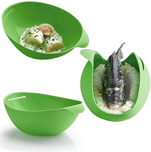 ZALA Gadgets de Cocina de Silicona Peces ? Cesta Plegable para cocinar al Vapor (Vapor, microondas Horno Huevo Peces Cocina Horno Accesorios de Cocina Suministros ? 29,3 x 17 x 3,5 cm