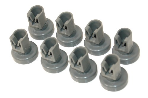 Zanussi 50286967000 - Ruedas para cesta superior de lavavajillas (8 unidades), color gris