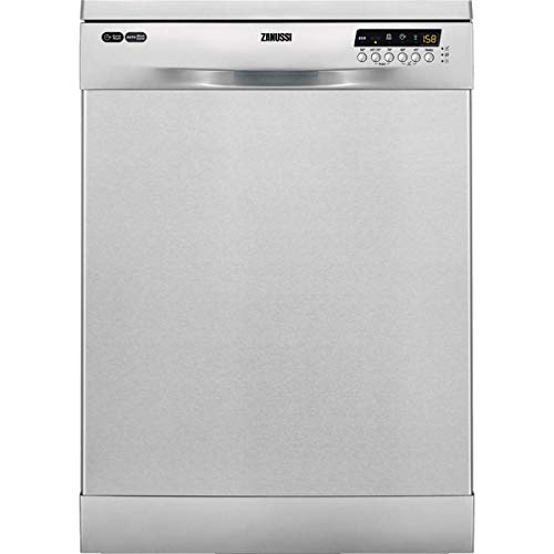 Zanussi ZDF26030XA Lavavajillas AirDry 13 cubiertos, Display LCD, Clase A+++, Desconexión automática, 5 programas a 4 temperaturas, Programa Rápido en 30 min, Motor Inverter, 46 dBA, Inox, 60 cm