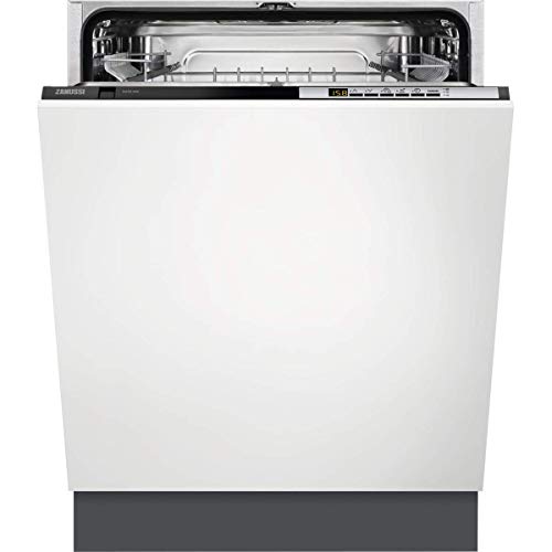 Zanussi ZDT26040FA Lavavajillas Integrado AirDry 13 cubiertos, Display LCD, Clase A+++, Desconexión automática, 5 programas a 4 temperaturas, Piloto BeamOnFloor, Motor Inverter, 46 dBA, Blanco, 60 cm