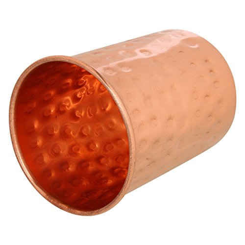 Zap Impex ® – Vasos de Cristal de Cobre amartillado 100% Cobre Puro zuhaltung ayurvedischen Heil Conjunto de 4