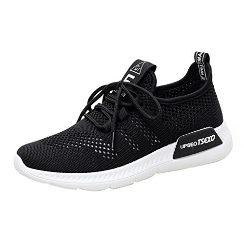 Zapatillas de Deporte para Mujer Otoño Invierno PAOLIAN Calzado de Dama Moda Zapatos de Escolares Cordones Breathable Senderismo Negras Running Aire Libre y Deporte de Exterior Grandes