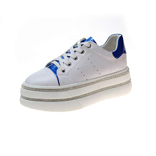 Zapatos Casuales de Mujer Primavera y otoño cómodos Zapatos Blancos pequeños Aumentan los Zapatos Individuales Gruesos con bizcocho Soled con Zapatos Salvajes