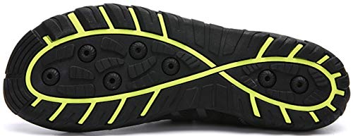 Zapatos de Agua para Buceo Snorkel Surf Piscina Playa Vela Mar Río Aqua Cycling Deportes Acuáticos Calzado de Natación Escarpines para Hombre Mujer,019 Negro,43