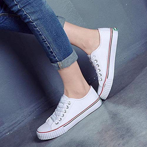 Zapatos de Lona de Las Mujeres Low Cut Candy Color Student Campus Flat Zapatos Casuales Mujer Plus Size 35 42 Summer Lace Up Fashion Sneaker