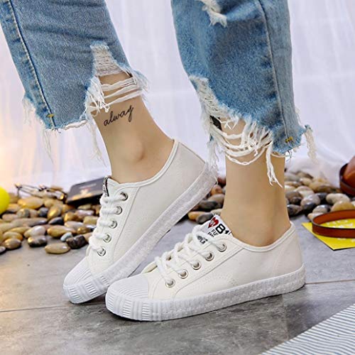 Zapatos de Lona de Las Mujeres Verano Low Top Lace Up Candy Color Campus Vulcanized Shoes Mujer clásico Ligero Zapatillas de Deporte de Moda