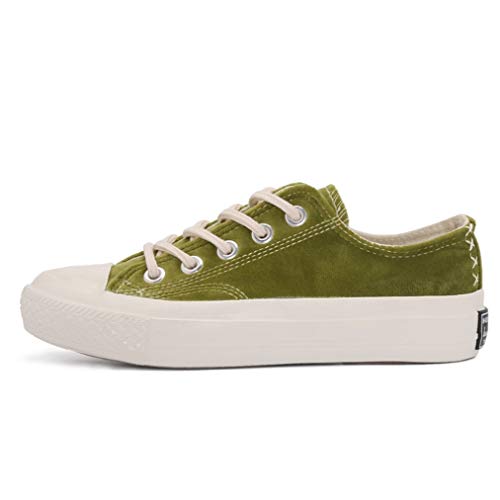 Zapatos Ocasionales de Las Mujeres Primavera Verano Flock Low Cut Ligero Estudiantes Zapatillas de Deporte Femeninas Shallow Candy Color Ocio Zapatillas de Deporte