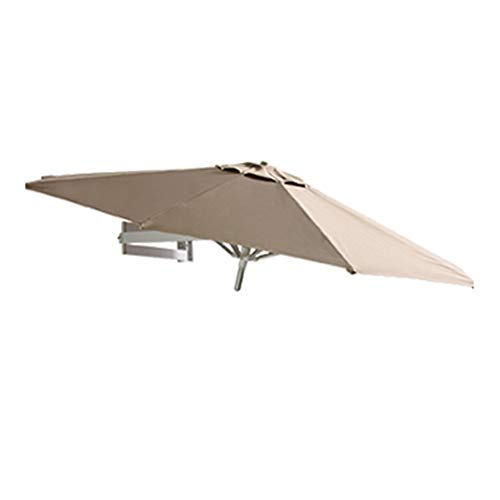 ZAQI Parasol Jardin Sombrillas Terraza Playa Sombrilla de Aluminio de Pared, Balcón de Jardín Exterior Sombrilla, Protección UV Redonda, Impermeable (Color : Brown, Size : 2.5m(8.2ft))