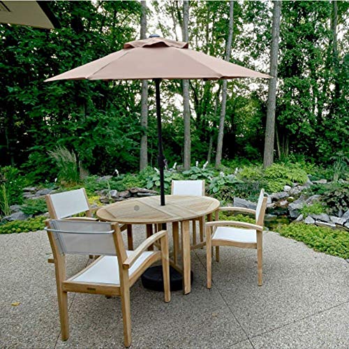 ZAQI Parasol Jardin Sombrillas Terraza Playa Sombrilla de Mercado de Piscina Beige con Manivela, 2.7 M (9 Pies) de Pie Sombrillas Redondas Impermeables, Sombrillas Redondas, Protección UV