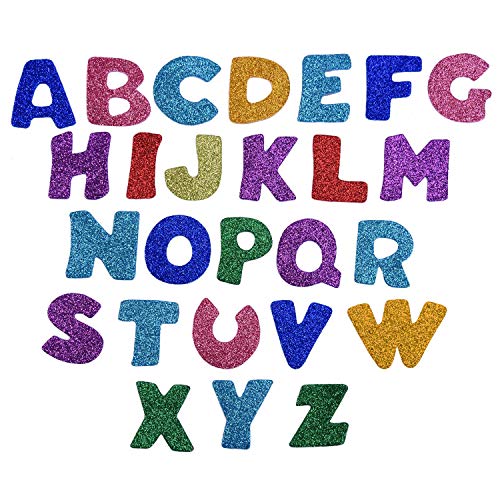 ZARRS Pegatina de Espuma Brillo,100 Pack Pegatina de Letras Autoadhesiva Brillante Pegatinas para Manualidades Scrapbooking Niños Colores Variados EVA 4 Sets