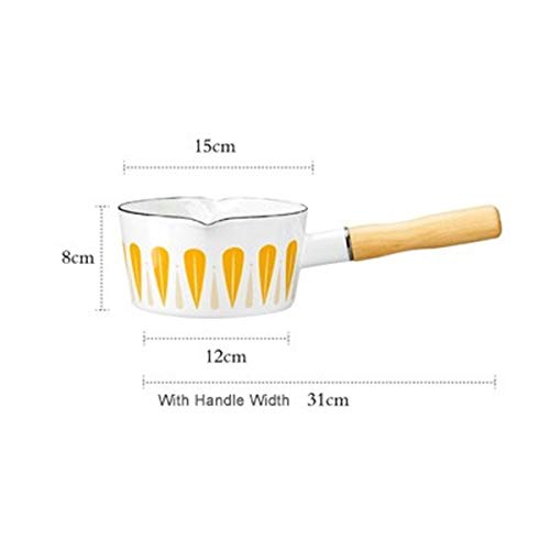 Zcm Olla de Leche esmaltada 16CM Leche Pan Househol Salsa rápido Calentamiento de los Alimentos de Fideos Dulce de Leche Pan de calefacción Utensilios de Cocina Utensilios de Cocina área de Cocina