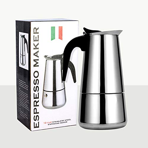 Zeeanker Cafetera italiana,Coffee machine,Cafetera espressos en Acero inoxidable,Conveniente para la cocina de inducción,Cafetera Moka Clásica,Perfecta para Uso Doméstico y en la Oficina (600ML)