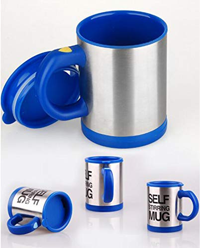 Zeerkeer Self Stirring Mug, Tazas de Café Portable Acero Inoxidable,Taza de Auto-agitación para el Café/Leche / Té, Office Home Travel Gift (Azul oscuro)