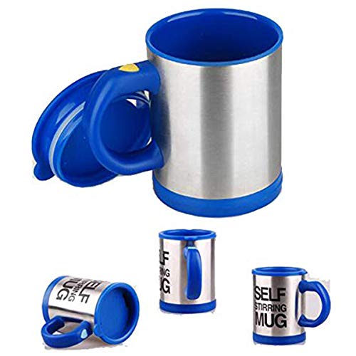 Zeerkeer Self Stirring Mug, Tazas de Café Portable Acero Inoxidable,Taza de Auto-agitación para el Café/Leche / Té, Office Home Travel Gift (Azul oscuro)