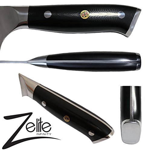 Zelite Infinity, Cuchillo Chef 20 cm- Serie Alpha-Royal, Utensilios Cocina Edición Executive Chefs - Acero de Damasco Japonés AUS-10 de 67 capas - Cuchillos Cocina Acabado Tsuchime