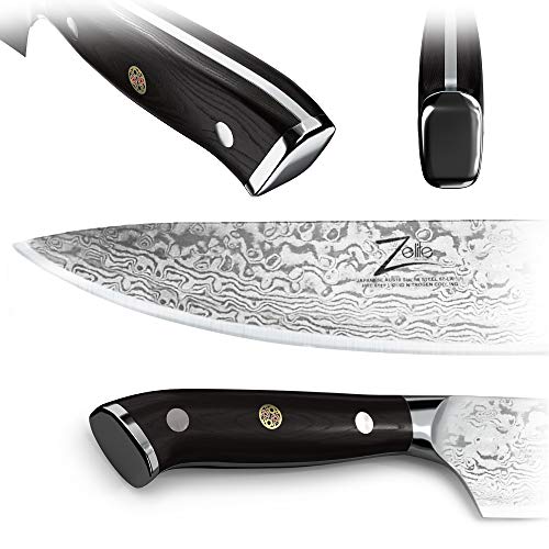 Zelite Infinity Cuchillo Chef de 20 cm – Utensilios de cocina Acero de Damasco Japonés AUS-10 Para Toda la Vida, Cuchillos Cocina Gyuto para Casa y Restaurante