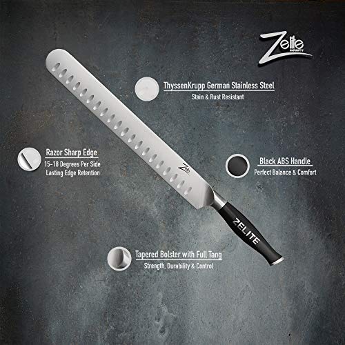 Zelite Infinity, Cuchillo Jamonero/Trinchante de 30 cm – Utensilios Cocina Serie Comfort-Pro – Acero Inoxidable Alemán de Alto Contenido en Carbono – Cuchillos Cocina Filo Granton, Supercómodo